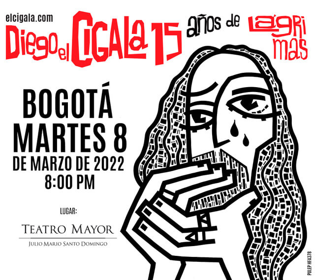 Concierto de Diego El Cigala, 15 Años de Lágrimas Negras, en Bogotá, Colombia, Martes, 08 de marzo de 2022