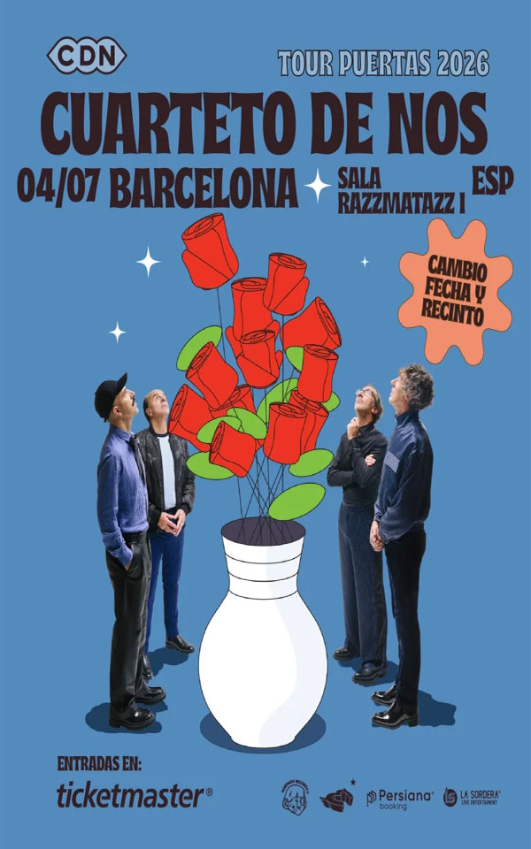 Concierto de El Cuarteto De Nos, Tour Puertas 2026, en Barcelona, España, Sábado, 04 de julio de 2026