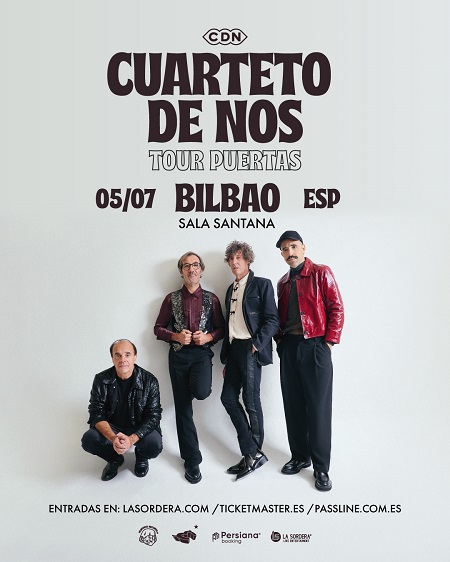 Concierto de El Cuarteto De Nos, Tour Puertas 2026, en Bilbao, España, Domingo, 05 de julio de 2026