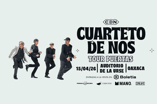 Concierto de El Cuarteto De Nos, Tour Puertas 2026, en Oaxaca, México, Miércoles, 15 de abril de 2026