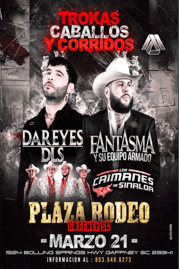 Concierto de El Fantasma en Gaffney, Carolina del Sur, Estados Unidos, Sábado, 21 de marzo de 2026