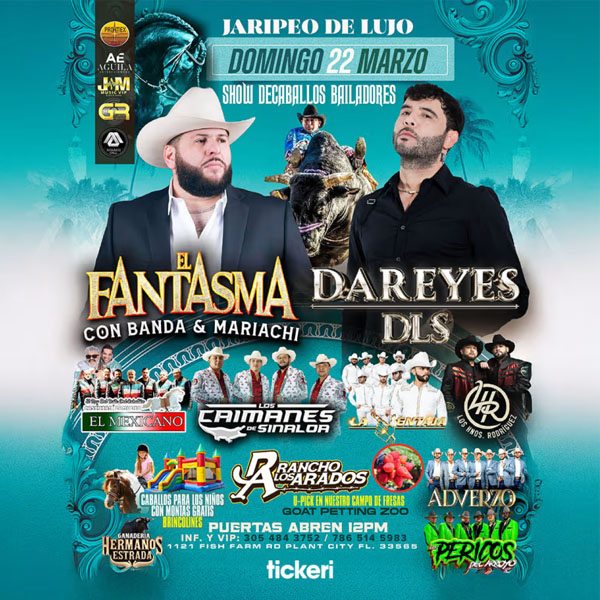 Concierto de El Fantasma en Plant City, Florida, Estados Unidos, Domingo, 22 de marzo de 2026