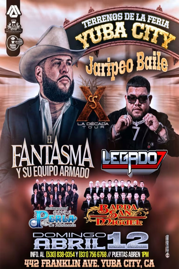 Concierto de El Fantasma en Yuba City, California, Estados Unidos, Domingo, 12 de abril de 2026