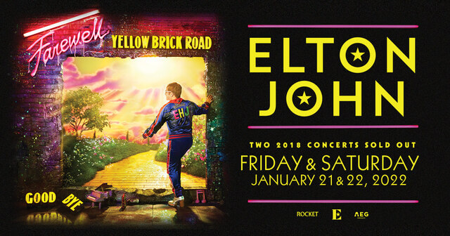 Concierto de Elton John, Farewell Yellow Brick Road, en Houston, Texas, Estados Unidos, Viernes, 21 de enero de 2022