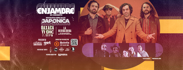 Concierto de Enjambre en Oaxaca, México, Sábado, 11 de diciembre de 2021