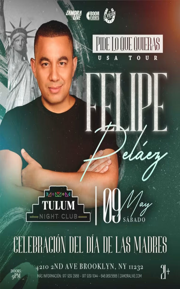 Concierto de Felipe Peláez, Pide Lo Que Quieras USA 2025, en Brooklyn, Nueva York, Estados Unidos, Sábado, 09 de mayo de 2026