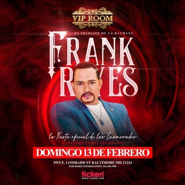 Concierto de Frank Reyes en Baltimore, Maryland, Estados Unidos, Domingo, 13 de febrero de 2022