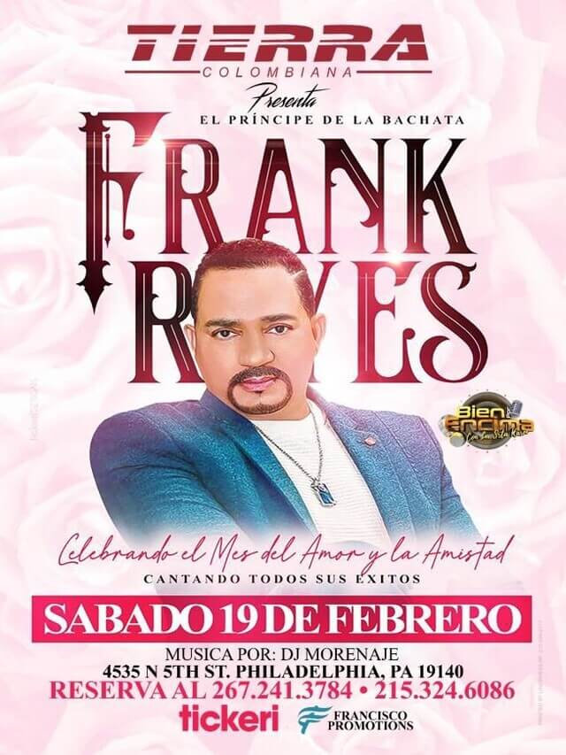 Concierto de Frank Reyes en Filadelfia, Pensilvania, Estados Unidos, Sábado, 19 de febrero de 2022