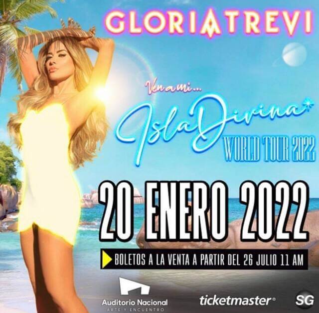 Concierto de Gloria Trevi, Isla Divina World Tour, en Ciudad de México, México, Jueves, 20 de enero de 2022