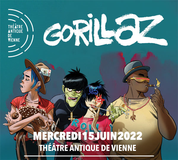 Concierto de Gorillaz en Vienne, Francia, Miércoles, 15 de junio de 2022