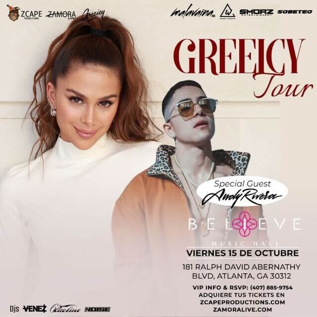 Concierto de Greeicy en Atlanta, Georgia, Estados Unidos, Viernes, 15 de octubre de 2021