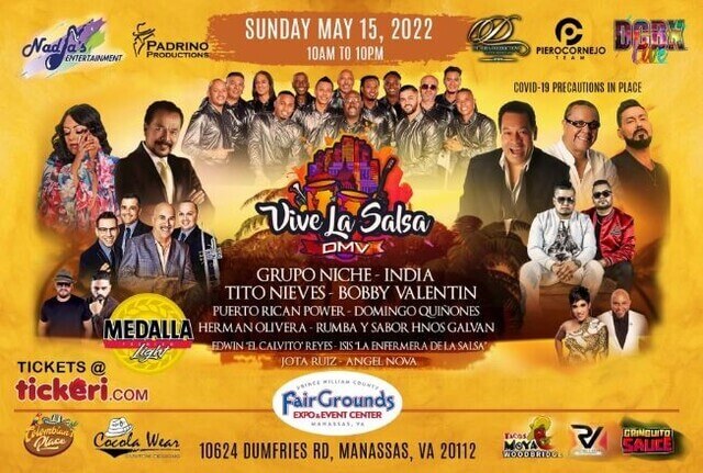 Concierto de Tito Nieves en Manassas, Virginia, Estados Unidos, Domingo, 15 de mayo de 2022