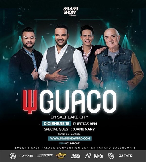 Concierto de Guaco en Salt Lake City, Utah, Estados Unidos, Sábado, 18 de diciembre de 2021