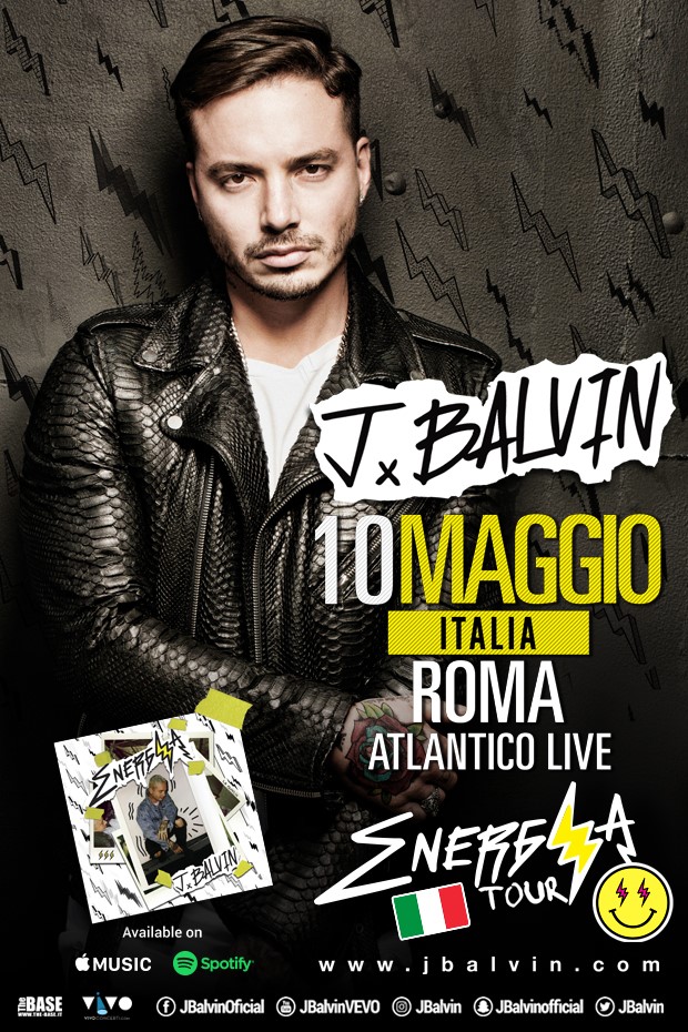 Concierto de J Balvin, Energía Tour, en Rome, Italia, Miércoles, 10 de mayo de 2017