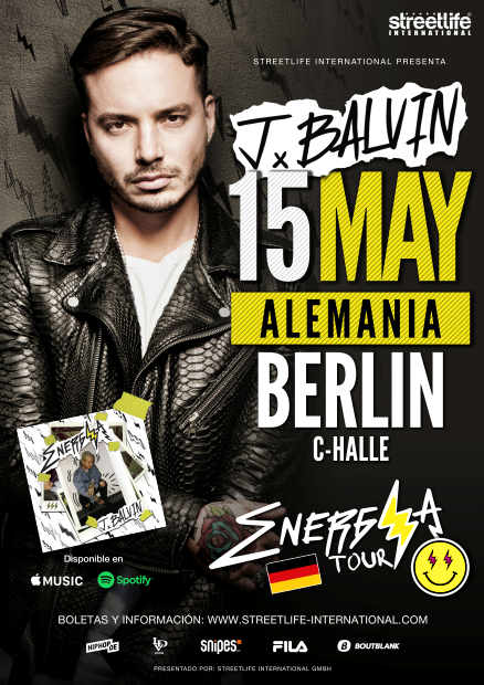 Concierto de J Balvin, Energía Tour, en Berlin, Alemania, Lunes, 15 de mayo de 2017