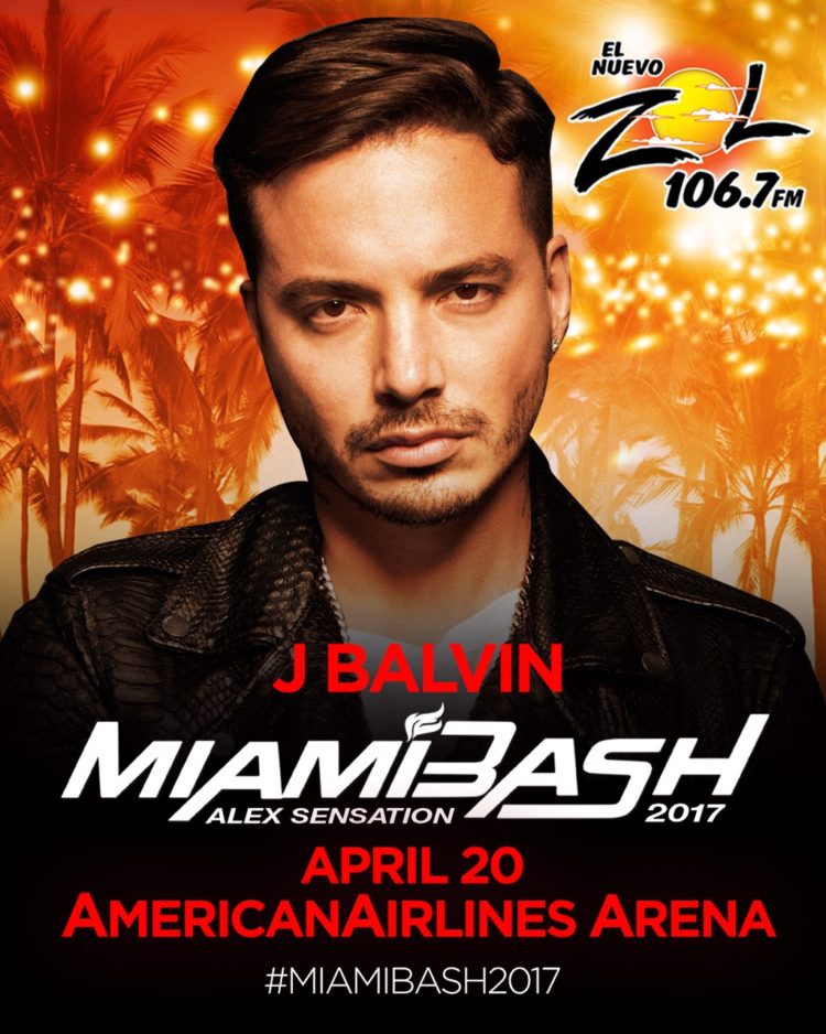 Concierto de J Balvin, Energía Tour, en Miami, FL, Estados Unidos, Jueves, 20 de abril de 2017