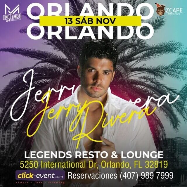 Concierto de Jerry Rivera en Orlando, Florida, Estados Unidos, Sábado, 13 de noviembre de 2021
