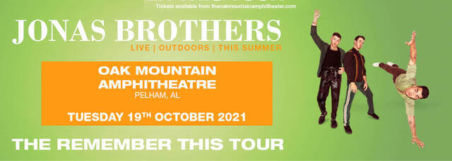 Concierto de Jonas Brothers, The Remember This Tour, en Pelham, Alabama, Estados Unidos, Martes, 19 de octubre de 2021