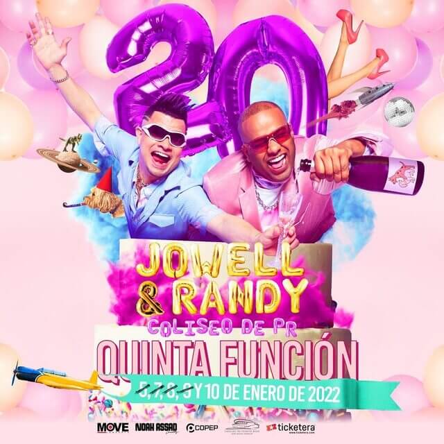 Concierto de Jowell y Randy, Jowell & Randy - 20 Aniversario, en San Juan, Puerto Rico, Lunes, 10 de enero de 2022