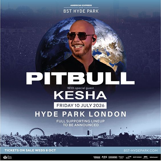 Concierto de Kesha en Londres, Reino Unido, Viernes, 10 de julio de 2026