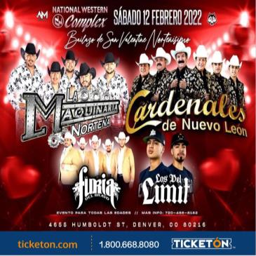 Concierto de La Maquinaria Norteña, LOS DEL LIMIT, en Denver, Colorado, Estados Unidos, Sábado, 12 de febrero de 2022