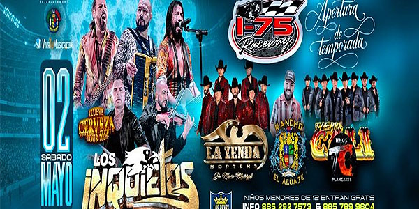 Concierto de Los Inquietos Del Norte, Llueve Cerveza Tour 2026, en Niota, Tennessee, Estados Unidos, Sábado, 02 de mayo de 2026