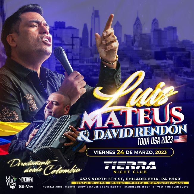 Concierto de Luis Mateus, USA 2023, en Filadelfia, Pensilvania, Estados Unidos, Viernes, 24 de marzo de 2023