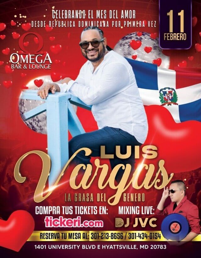 Concierto de Luis Vargas en Hyattsville, Maryland, Estados Unidos, Viernes, 11 de febrero de 2022