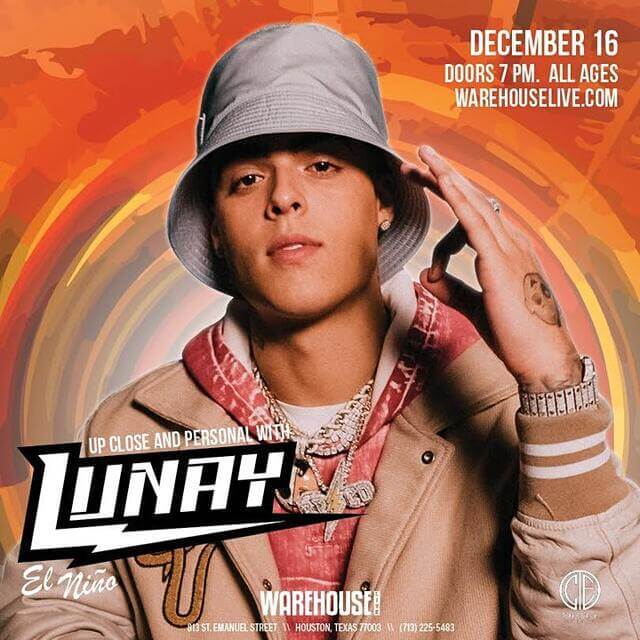 Concierto de Lunay en Houston, Texas, Estados Unidos, Jueves, 16 de diciembre de 2021