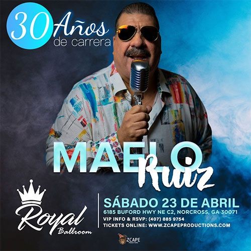 Concierto de Maelo Ruiz en Norcross, Georgia, Estados Unidos, Sábado, 23 de abril de 2022