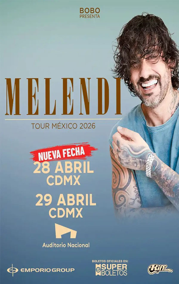 Concierto de Melendi, Tour México 2026, en Ciudad de México, México, Miércoles, 29 de abril de 2026