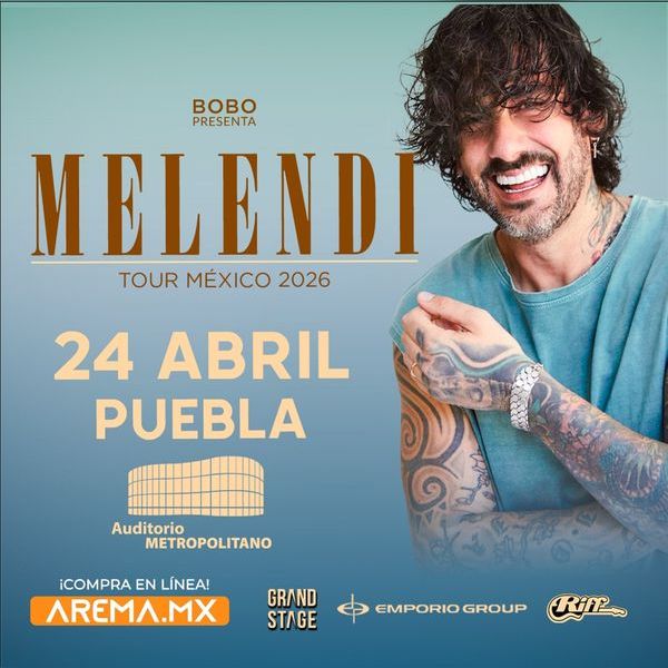 Concierto de Melendi, Tour México 2026, en Puebla, México, Viernes, 24 de abril de 2026