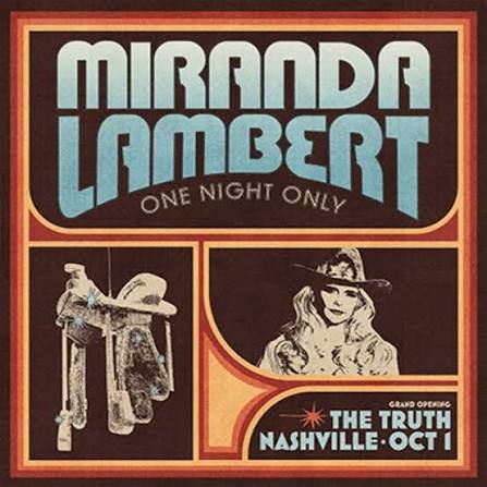 Concierto de Miranda Lambert en Nashville, Tennessee, Estados Unidos, Jueves, 01 de octubre de 2026