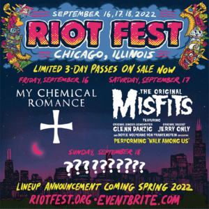 Concierto de Misfits, My Chemical Romance 2022 Tour, en Chicago, Illinois, Estados Unidos, Sábado, 17 de septiembre de 2022