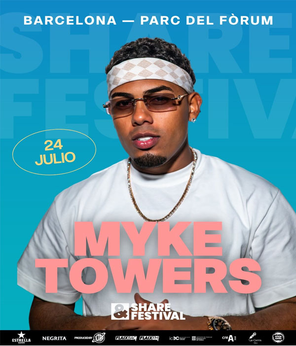 Concierto de Myke Towers en Barcelona, España, Viernes, 24 de julio de 2026
