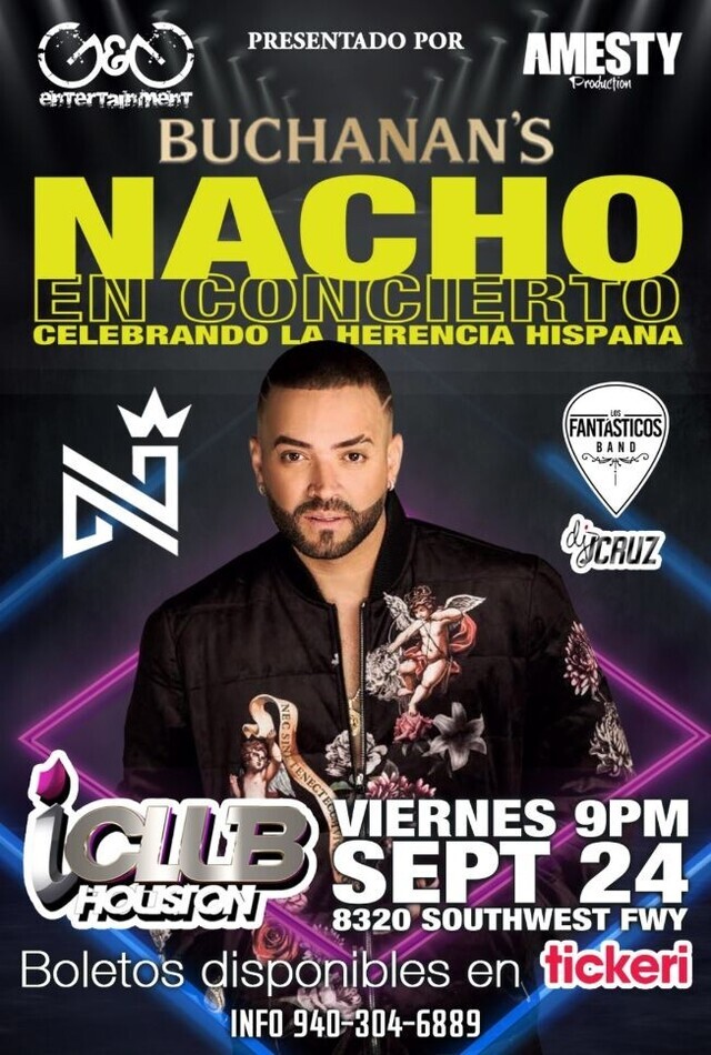 Concierto de Nacho en Houston, Texas, Estados Unidos, Viernes, 24 de septiembre de 2021