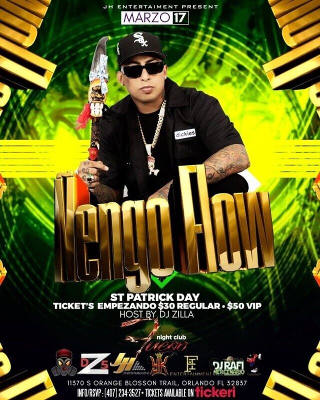 Concierto de Ñengo Flow en Orlando, Florida, Estados Unidos, Jueves, 17 de marzo de 2022