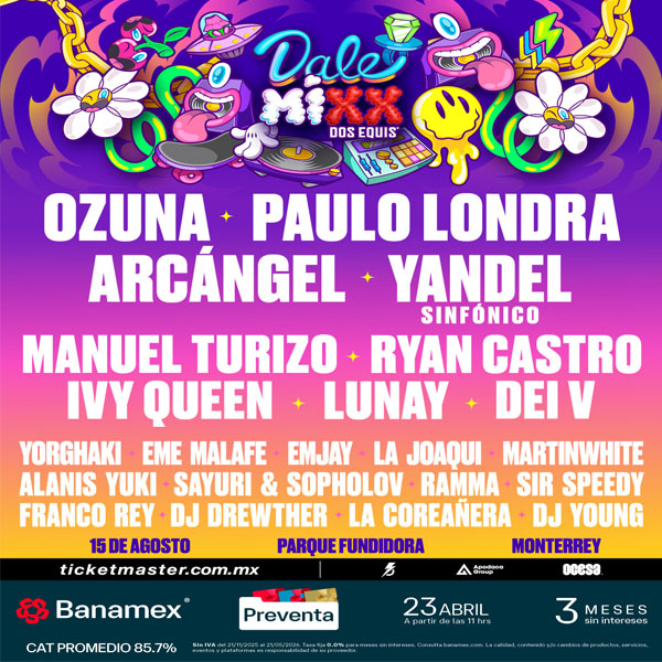 Concierto de Ozuna en Monterrey, México, Sábado, 15 de agosto de 2026
