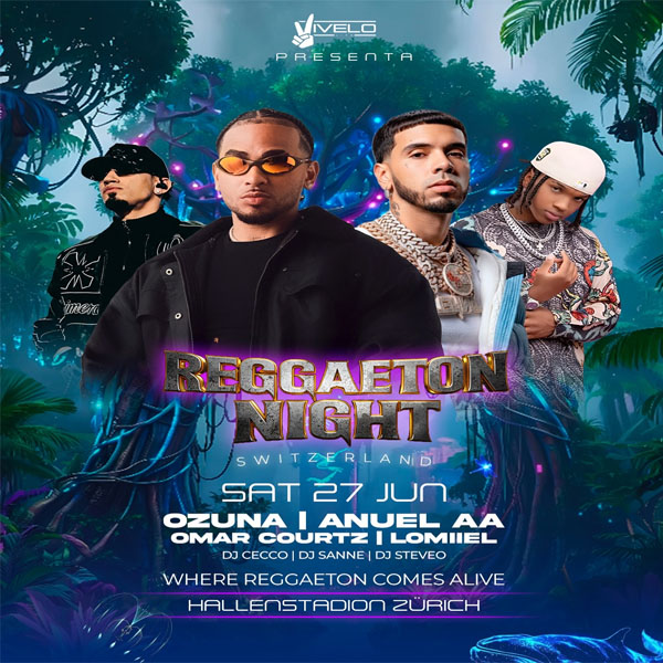 Concierto de Ozuna en Zúrich, Suiza, Sábado, 27 de junio de 2026