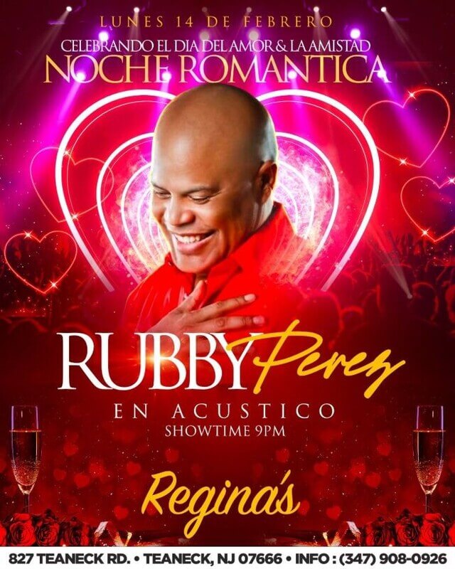 Concierto de Rubby Pérez en Teaneck, Nueva Jersey, Estados Unidos, Lunes, 14 de febrero de 2022