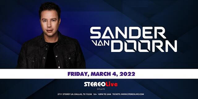 Concierto de Sander Van Doorn en Dallas, Texas, Estados Unidos, Viernes, 04 de marzo de 2022