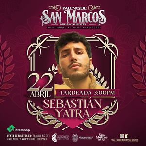 Concierto de Sebastián Yatra, Dharma, en Aguascalientes, México, Viernes, 22 de abril de 2022
