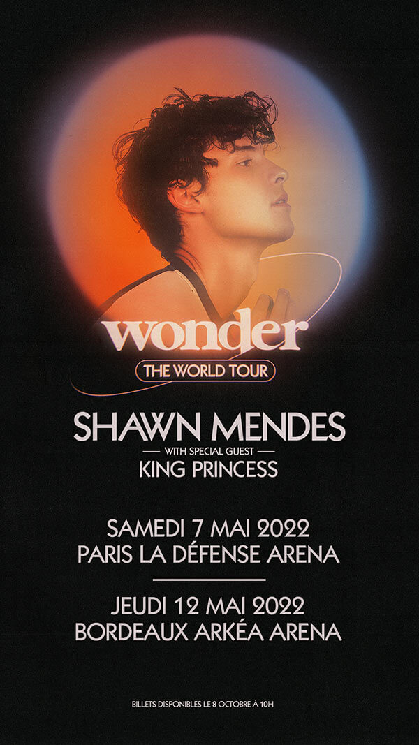 Concierto de Shawn Mendes, Wonder: The World Tour, en Floirac, Francia, Jueves, 12 de mayo de 2022