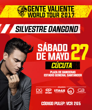Concierto de Silvestre Dangond, Gente Valiente World Tour, en Cúcuta, Norte de Santender, Colombia, Sábado, 27 de mayo de 2017