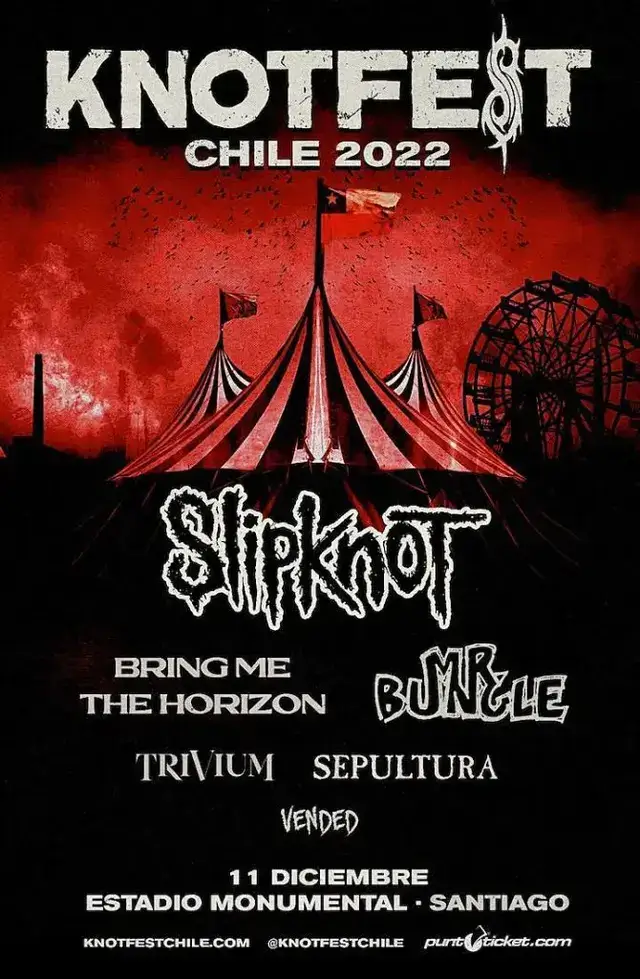 Concierto de Slipknot en Santiago, Chile, Domingo, 11 de diciembre de 2022