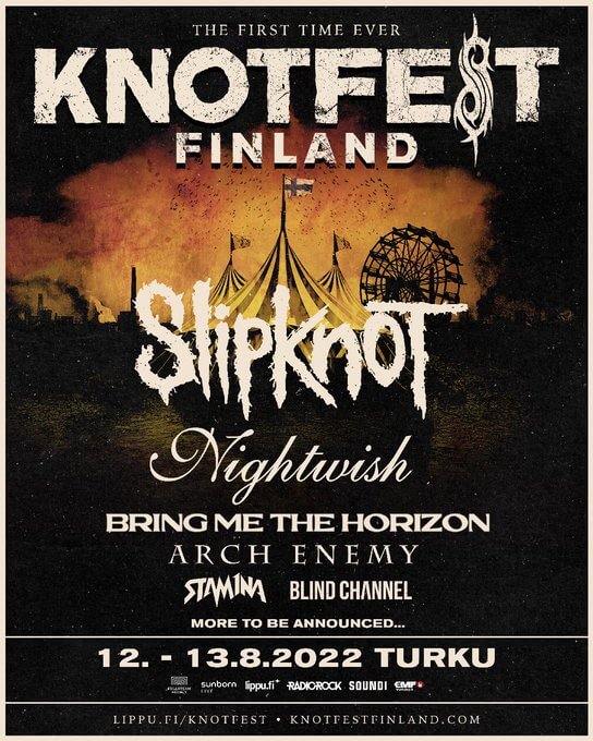 Concierto de Slipknot en Turku, Finlandia, Sábado, 13 de agosto de 2022