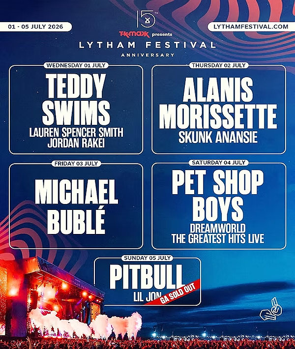 Concierto de Teddy Swims en Lytham St. Annes, Reino Unido, Sábado, 04 de julio de 2026