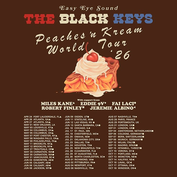 Concierto de The Black Keys, Peaches 'n Kream World Tour, en Moncton, Canadá, Martes, 13 de octubre de 2026