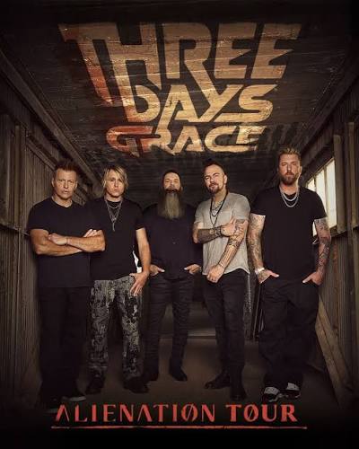 Concierto de Three Days Grace, Alienation Tour, en San Antonio, Texas, Estados Unidos, Lunes, 26 de octubre de 2026