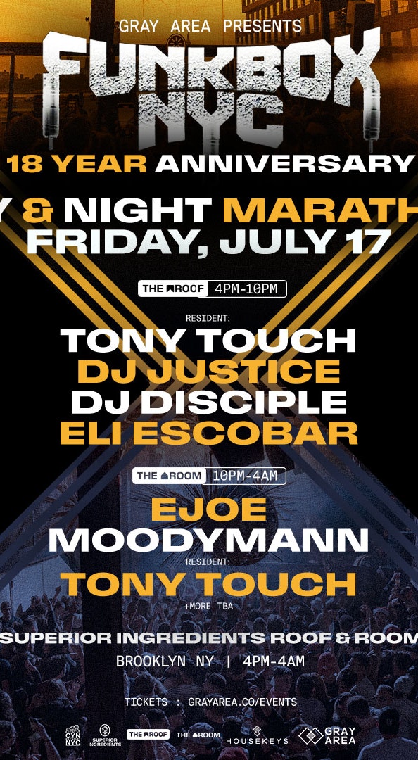 Concierto de Tony Touch en Brooklyn, Nueva York, Estados Unidos, Viernes, 17 de julio de 2026